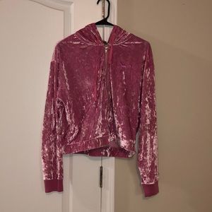 VS PINK cropped velour hoodie